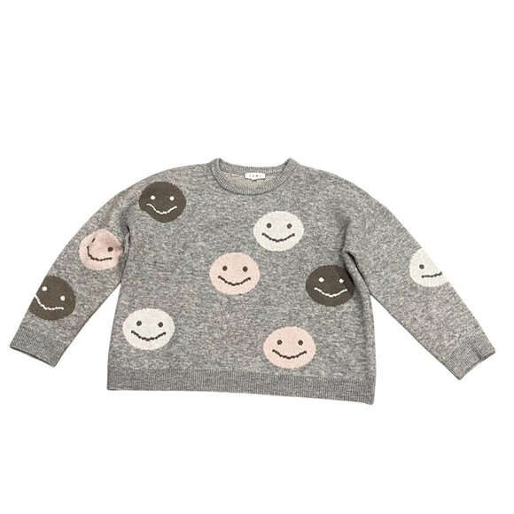THML Smiley Face Sweater, Gray, L - Picture 1 of 10